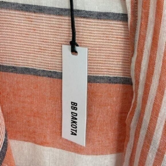 Bb Dakota Avery Striped linen blend draped Vest medium NWT Style # BG21540 - Picture 5 of 7